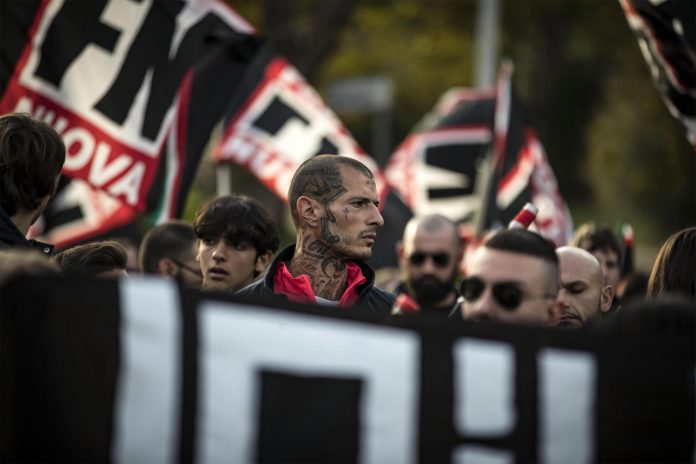 Forza Nuova movement demonstrate in Rome