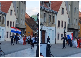 (VIDEO) SVADBA ODUŠEVILA PROLAZNIKE Veseli mladenci i gosti prošetali Tkalčom: ‘Super prizor!’