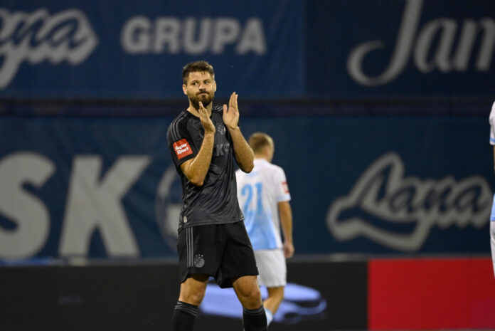 Zagreb, 27.08.2023 - Nogomet: Navijaci na utakmici GNK Dinamo - HNK Rijeka