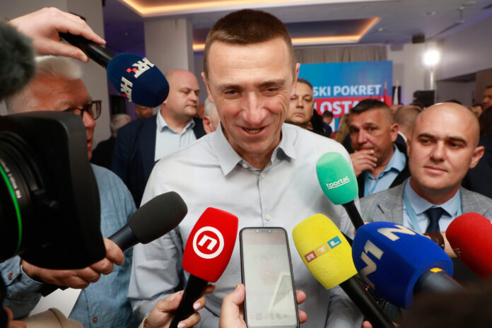 Zagreb, 17.04.2024 - IZBORI 2024: Izborna noc i docek izbornih rezultata u stozeru Domovinskog pokreta i partnera