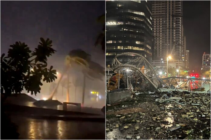 collage udar uragana milton