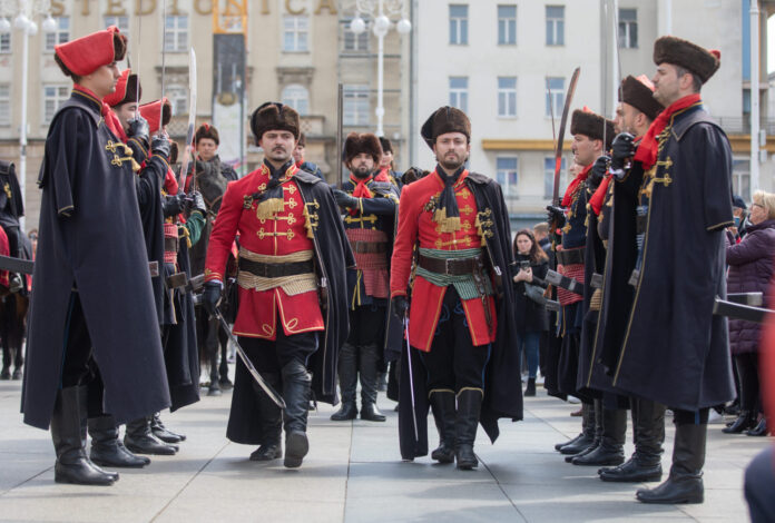 Zagreb, 18.04.2022 - Smjena straze Kravat pukovnije