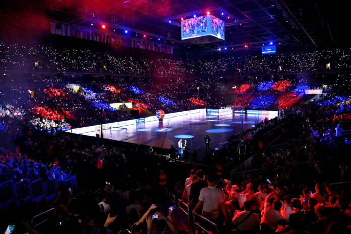 Zagreb, 26.01.2025 - Rukomet: Navijaci na utakmici Hrvatska - Slovenija, u 3. kolu drugog kruga Svjetskog prvenstva