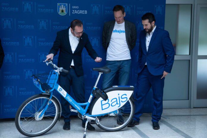 Zagreb, 06.05.2025 - Gradonacelnik Tomasevic i zamjenici predstavili su nove usluge odrzivog javnog prijevoza - Bajs