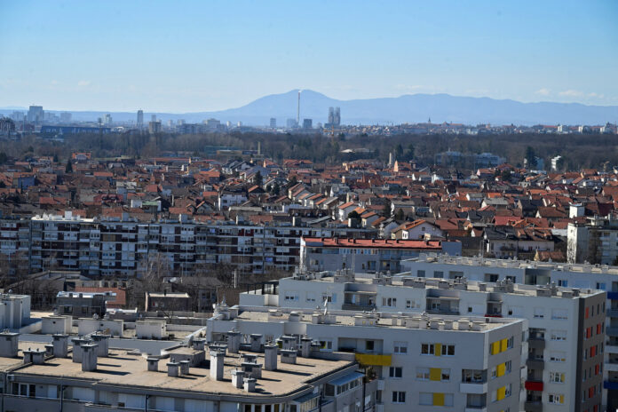 Zagreb, 21.02.2024 - Pogled na Dubravu iz pticje perspektive