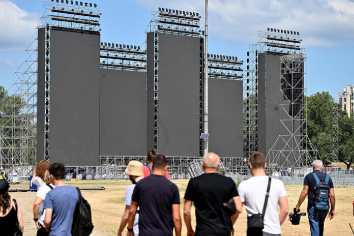 Zagreb, 28.06.2025 - Obilazak Hipodroma pred nadolazeci koncert Marka Perkovica Thompsona