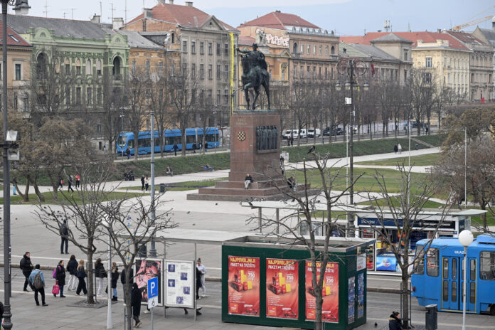 Zagreb, 12.02.2025 - Panorama Trga kralja Tomislava