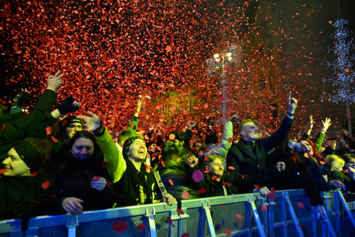 Zagreb, 01.01.2026 - Docek Nove godine na Trgu bana Josipa Jelacica